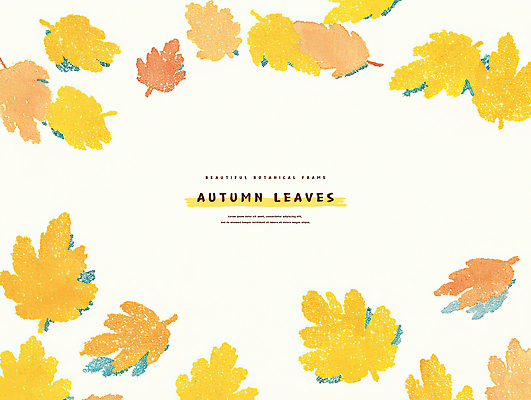 PSD 낙엽 일러스트 자연 나뭇잎 프레임 사람없음 가을 카피스페이스 국내일러스트 계절 잎 공백 생태계 파일형식