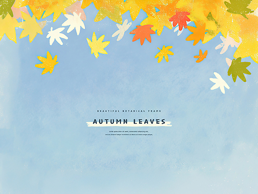 PSD 백그라운드 단풍 일러스트 자연 하늘 사람없음 가을 카피스페이스 국내일러스트 계절 잎 공백 생태계 파일형식