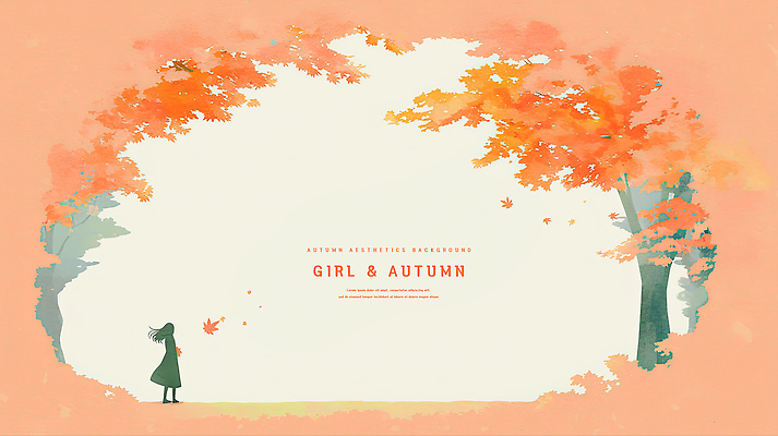 PSD 나무 여자 실루엣 단풍 일러스트 나뭇잎 수채화 프레임 한명 가을 국내일러스트 식물 1 계절 잎 촬영기법 사람 파일형식