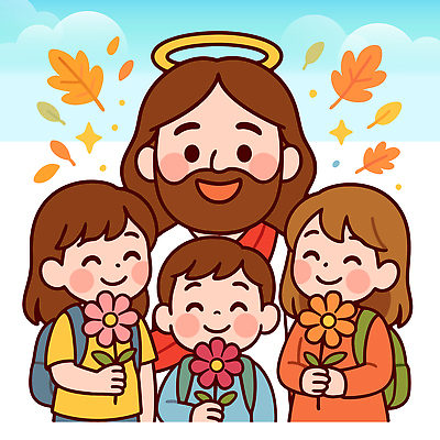 여자 남자 꽃 행복 어린이 일러스트 미소 들기 여러명 상반신 친구 기쁨 가을 예수 축복 즐거움 초대 추수감사절 국내일러스트 AI파일 식물 계절 감정 기독교 다수 컨셉 관계 모션 표정 사람 신_종교 파일형식 벡터