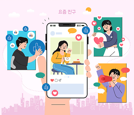 캐릭터 디자인 감정 커피 인터넷 일러스트 커뮤니케이션 일상 그래픽 친구 스마트폰 카페 어플리케이션 댓글 소통 반응 소셜미디어 프로필 좋음 국내일러스트 일러캐릭터 AI파일 음료 컨셉 관계 라이프 핸드폰 스마트기기 상점 파일형식 벡터