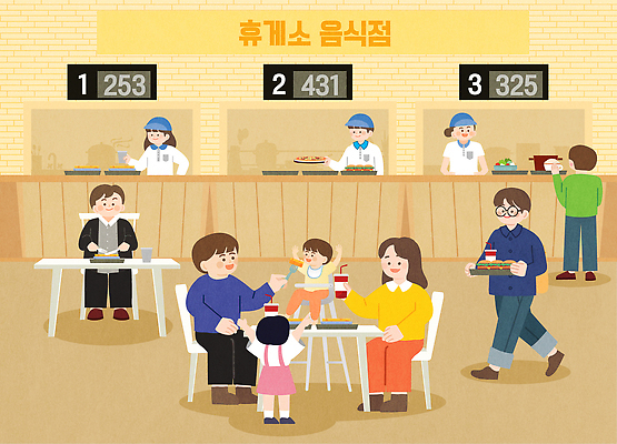 행복 음료 어린이 음식 일러스트 가족 대화 여러명 식당 식사 대기 잡기 시간 즐거움 위치 외식 소통 휴게소 국내일러스트 AI파일 감정 다수 컨셉 관계 모션 휴식 말하기 사람 상점 파일형식 벡터