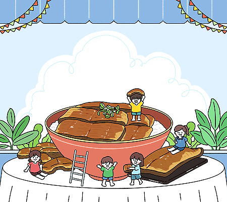 PSD 그릇 행복 어린이 음식 백그라운드 채소 일러스트 사다리 모션 놀이 밥 육류 웃음 축제 식사 모임 즐거움 창의력 국내일러스트 식기 감정 식재료 표정 사람 도구 파일형식