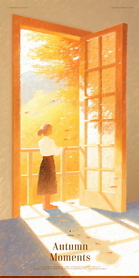 PSD 여자 감정 컬러 일러스트 창문 자연 바람 나뭇잎 실내 풍경 야외 햇빛 가을 시간 분위기 편안함 즐거움 뷰티풀 순간 오후 국내일러스트 자연요소 계절 컨셉 잎 날씨 사람 내부 태양 감각 생태계 파일형식