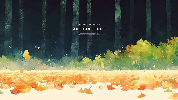 PSD 나무 식물 계절 컬러 백그라운드 단풍 낙엽 잎 일러스트 자연 페인팅 바람 나뭇잎 수채화 풍경 초록색 추석 고요 산책 감상 가을 풀 변화 고독 야간 저녁 숲 은행잎 감성 뷰티풀 국내일러스트 자연요소 명절 감정 컨셉 날씨 휴식 생태계 파일형식