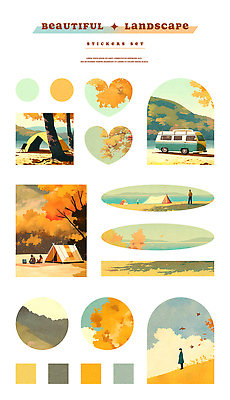 PSD 디자인 여행 스티커 일러스트 자연 휴식 텐트 사람 풍경 야외 일상 세트 캠핑 도전 가을 추억 즐거움 그림 뷰티풀 색감 국내일러스트 계절 감정 컨셉 레저 캠핑도구 라이프 생태계 파일형식