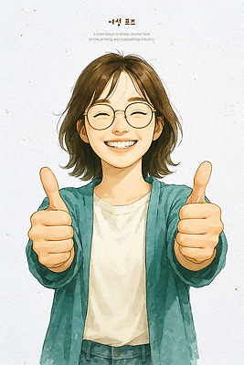 PSD 행복 감정 산업 여유 포즈 일러스트 표정 웃음 사람 손짓 일상 엄지손가락 자신감 스웨터 즐거움 그림 청록색 이미지 소통 긍정적 국내일러스트 컬러 컨셉 상의 손가락 모션 라이프 파일형식