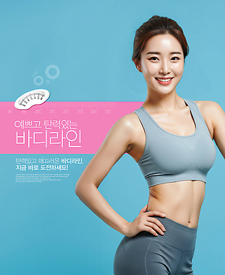 PSD 편집이미지 라이프스타일 여자 포즈 다이어트 건강 관리 여름 운동복 운동 헬스 헬스장 매력적 몸매 옥색 의료성형뷰티 이미지편집 옷 계절 컬러 컨셉 사람 생활 파일형식