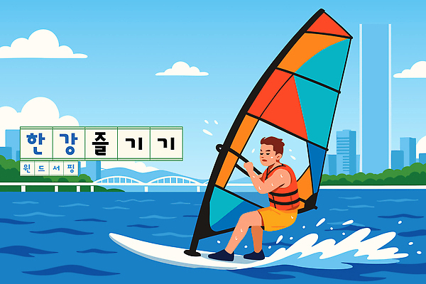 남자 수영복 스포츠 파도 바다 일러스트 모션 물놀이 레저 바람 사람 풍경 여름 운동 태양 윈드서핑 수상스포츠 도심 즐거움 한강 국내일러스트 AI파일 자연요소 옷 계절 감정 놀이 날씨 서울 건강 도시 랜드마크 파일형식 벡터