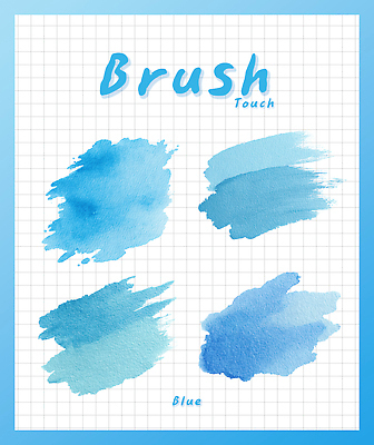 PSD 편집이미지 디자인 예술 컬러 수채화 파란색 물감 터치 붓 작품 조화 색감 이미지편집 미술 미술도구 파일형식
