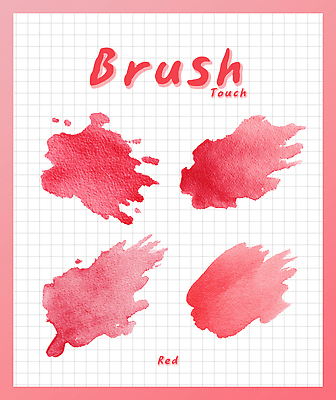 PSD 편집이미지 디자인 예술 컬러 페인팅 수채화 빨간색 터치 붓 그림 질감 격자 캔버스 일렬 창작 이미지편집 무늬 파일형식