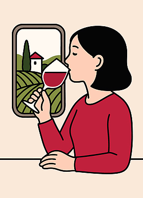 여자 감정 여유 일러스트 창문 자연 휴식 풍경 빨간색 농장 와인 분위기 맛 소비 스웨터 발굴 포도밭 뷰티풀 순간 경관 국내일러스트 AI파일 컬러 컨셉 상의 밭 농업 주류 사람 생태계 파일형식 벡터