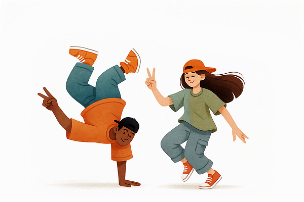 JPG 문화 컬러 일러스트 모션 청소년 협력 거리 표정 이벤트 친구 희망 에너지 자유 춤 즐거움 그림 소통 긍정적 리듬 창의력 국내일러스트 AI일러스트 AI콘텐츠 감정 컨셉 관계 문화예술 사람 파일형식