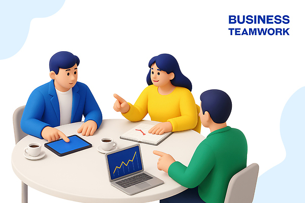 PSD 편집이미지 비즈니스 회의 그래프 협력 아이디어 대화 여러명 노트북 태블릿 사무실 자료 분석 전략 의견 편집3D 다수 컨셉 말하기 사람 전자제품 스마트기기 3D 파일형식