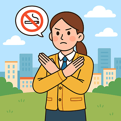 캐릭터 공원 여자 교육 일러스트 모션 흡연 표정 건강 경고 환경 봉사 도심 금연 규칙 국민 조언 국내일러스트 일러캐릭터 AI파일 공공시설 캠페인 담배 사람 도시 도움 사회이슈 파일형식 벡터