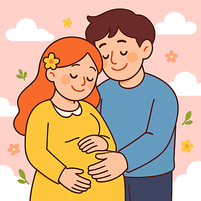 손 부부 커플 응시 꽃 행복 일러스트 가족 미래 기념 따뜻함 표정 사랑 미소 웃음 두명 30대 햇빛 노란색 희망 임산부 임신 편안함 감싸기 순간 선박 동심 국내일러스트 AI파일 식물 시선 감정 컬러 컨셉 수상교통 관계 모션 사람 신체부위 장년 태양 감각 파일형식 벡터