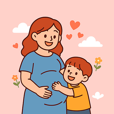 구름 손 꽃 행복 감정 아들 어린이 일러스트 가족 포옹 엄마 따뜻함 사랑 웃음 소녀 소년 두명 임산부 임신 기쁨 초상화 순간 국내일러스트 AI파일 자연요소 식물 여자 남자 관계 안기 표정 사람 신체부위 그림 파일형식 벡터