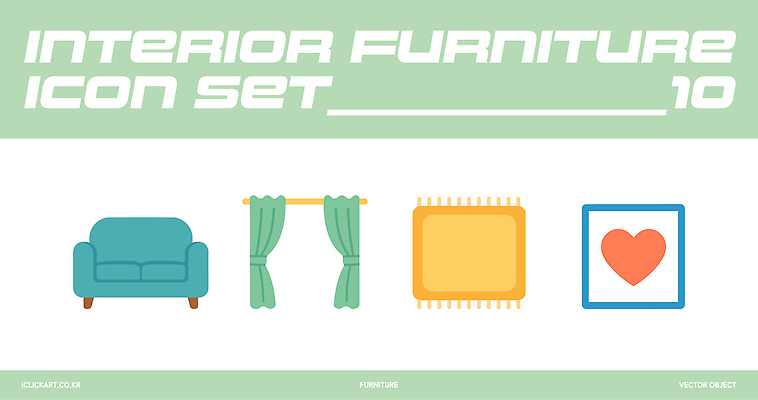 모양 아이콘 디자인 컬러 가구 액자 주택 장식 인테리어 세트 소파 커튼 매트리스 리모델링 2D아이콘 AI파일 생활용품 의자 건물 파일형식 벡터
