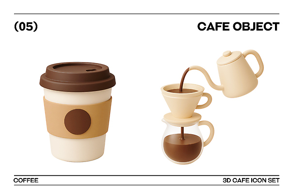 모양 PSD 편집이미지 디자인 커피 컬러 컵 물 세트 카페 오브젝트 모던 포트 아이템 드립 스타일 편집3D 자연요소 식기 음료 3D 상점 파일형식