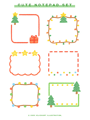 PSD 디자인 별 크리스마스 일러스트 장신구 선물 장식 세트 사무실 크리스마스트리 귀여움 사무용품 공책 메모패드 색감 아기자기 국내일러스트 자연요소 기념일 컨셉 비즈니스 문구용품 파일형식