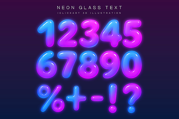 PSD 편집이미지 문자 기호 디자인 컬러 숫자 디지털 모던 그림 네온 효과 국내일러스트 편집3D 3D 파일형식