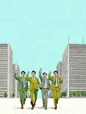 JPG 안경 포즈 일러스트 성공 정장 달리기 고층빌딩 기쁨 에너지 도시 우승 업무 목표 동료 직원 열정 주목 국내일러스트 AI일러스트 AI콘텐츠 잡화 옷 감정 컨셉 관계 모션 빌딩 최고 작업 파일형식