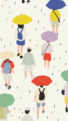 JPG 옷 컬러 패턴 일러스트 우산 하늘 날씨 거리 풍경 여러명 상반신 일상 여름 소풍 걷기 환경 빗자루 장마 시민 국내일러스트 AI일러스트 AI콘텐츠 계절 다수 무늬 모션 사람 라이프 야외활동 비_날씨 청소도구 국민 파일형식