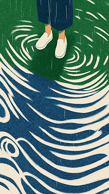 JPG 공원 물결 컬러 신발 일러스트 자연 바닥 서기 사람 풍경 물 여름 공간 계획 수분 빗방울 장마 국내일러스트 AI일러스트 AI콘텐츠 자연요소 계절 공공시설 컨셉 모션 비_날씨 생태계 파일형식