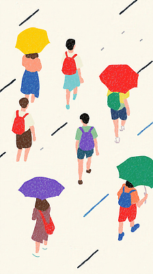 JPG 옷 컬러 여행 일러스트 우산 모션 날씨 거리 풍경 여러명 야외 여름 걷기 모임 분위기 도심 빗자루 장마 생동감 풍요 국내일러스트 AI일러스트 AI콘텐츠 계절 다수 컨셉 사람 도시 비_날씨 청소도구 파일형식