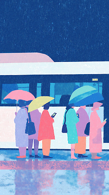 JPG 컬러 이동 일러스트 우산 날씨 버스 여러명 일상 여름 스마트폰 회색 대기 도시 보행자 역 편안함 빗자루 모던 장면 우비 장마 흐림 국내일러스트 AI일러스트 AI콘텐츠 옷 계절 육상교통 다수 컨셉 교통시설 대중교통 사람 라이프 핸드폰 스마트기기 감각 비_날씨 청소도구 파일형식