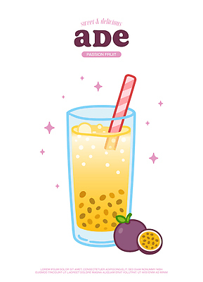 패션 음료 컬러 과일 일러스트 디저트 잔 건강 빨대 여름 거품 투명 달콤 과일주스 상큼 패션후르츠 국내일러스트 AI파일 식기 계절 음식 주스 맛 열대과일 파일형식 벡터