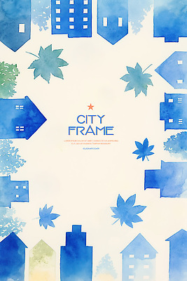 PSD 디자인 예술 백그라운드 일러스트 자연 수채화 풍경 건물 장식 초록색 파란색 인테리어 표현 도시 도심 편안함 그림 국내일러스트 건축물 컬러 감각 생태계 파일형식