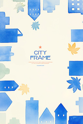 모양 PSD 디자인 예술 컬러 백그라운드 일러스트 나뭇잎 수채화 주택 풍경 공간 도시 모던 감성 조화 창의성 국내일러스트 컨셉 잎 건물 파일형식