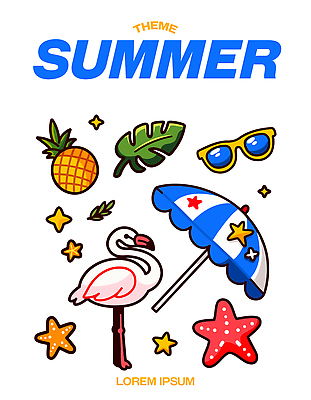 별 바다 컬러 백그라운드 패턴 일러스트 우산 자연 휴가 열대 해변 장식 여름 선글라스 공예 플라밍고 파인애플 즐거움 애니메이션 국내일러스트 AI파일 자연요소 계절 감정 안경 무늬 과일 조류 취미 열대과일 생태계 파일형식 벡터