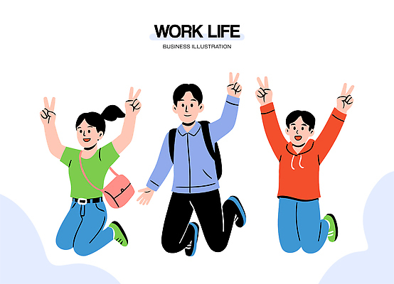 캐릭터 일러스트 모션 협력 표정 힙합 일상 생활 친구 사무실 평화 점프 작업 직장인 즐거움 긍정 파트너십 국내일러스트 일러캐릭터 AI파일 직업 감정 음악 컨셉 비즈니스 관계 라이프 파일형식 벡터