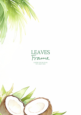 PSD 식물 템플릿 디자인 컬러 잎 자연 생명 풍경 장식 편안함 열대식물 코코넛 가벼움 이미지템플릿 과일 감각 무게 생태계 파일형식