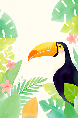 JPG 식물 동물 꽃 컬러 일러스트 자연 생명 열대 생물 화려 열대우림 그림 생태계 식물원 조화 생동감 인증 국내일러스트 AI일러스트 AI콘텐츠 컨셉 숲 파일형식