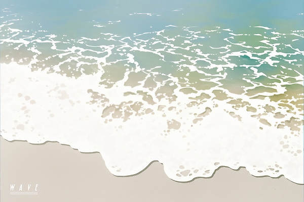 PSD 물결 모래 파도 바다 여행 일러스트 자연 휴식 풍경 해변 여름 태양 평화 수영 소리 고요 투명 청량 국내일러스트 자연요소 계절 컨셉 수상스포츠 생태계 파일형식