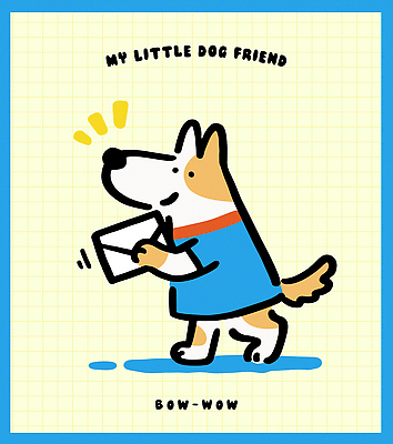 동물 캐릭터 디자인 행복 일러스트 모션 표정 사랑 일상 파란색 친구 귀여움 개 편지 그림 긍정적 국내일러스트 일러캐릭터 AI파일 감정 컬러 컨셉 포유류 관계 라이프 파일형식 벡터