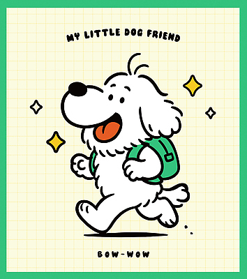 동물 캐릭터 행복 어린이 여행 백그라운드 가방 일러스트 표정 반려동물 달리기 걷기 귀여움 흰색 강아지 포근함 만화 즐거움 국내일러스트 일러캐릭터 AI파일 잡화 감정 컬러 컨셉 모션 사람 감각 개 파일형식 벡터