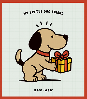 동물 행복 반려견 어린이 일러스트 놀이 선물포장 선물 반려동물 노란색 귀여움 기쁨 유머 강아지 즐거움 국내일러스트 AI파일 감정 컬러 컨셉 포장 사람 개 파일형식 벡터