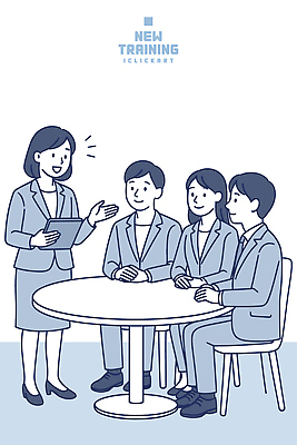 일러스트 탁자 협력 실험 대화 설명 비즈니스라이프 학습 강사 발표 전략 참여 국내일러스트 AI파일 직업 라이프스타일 교육 가구 모션 말하기 파일형식 벡터