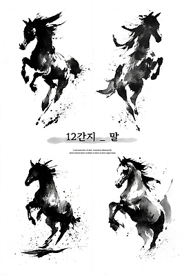 JPG 동물 전통 문화 예술 포즈 일러스트 수채화 기념 한국 흑백 힘 십이지신 표현 그림 작품 조화 뷰티풀 창의성 국내일러스트 AI일러스트 AI콘텐츠 아시아 촬영기법 미술 파일형식