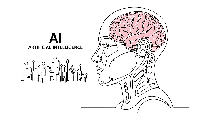 디자인 과학 일러스트 미래 기술 사람 컴퓨터 자료 기계 발전 로봇 뇌 이미지 시스템 혁명 이해 자동화 지능 알고리즘 AI_인공지능 국내일러스트 AI파일 컨셉 전자제품 파일형식 벡터