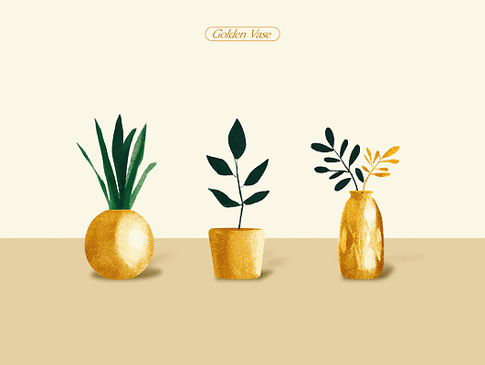 PSD 식물 디자인 꽃 화분 예술 일러스트 가정 자연 주택 실내 장식 초록색 인테리어 금색 도자기 분위기 배열 모던 식물원 조화 국내일러스트 컬러 컨셉 내부 건물 생태계 파일형식