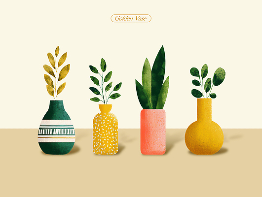 모양 PSD 식물 디자인 꽃 예술 컬러 백그라운드 일러스트 자연 장식 초록색 인테리어 꽃병 모던 식물원 감성 조화 색감 창의성 국내일러스트 컨셉 생태계 파일형식