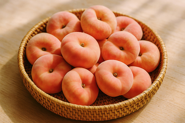 JPG 편집이미지 음료 컬러 과일 자연 디저트 건강 여름 농장 바구니 식사 신선 맛 복숭아 납작복숭아 편집실사 AI포토 AI콘텐츠 계절 음식 컨셉 농업 CG 생태계 파일형식