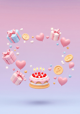 JPG 편집이미지 컬러 선물 이벤트 장식 파티 케이크 축제 기쁨 하트 축하 생일 애니메이션 소셜미디어 디지털아트 편집3D AI컴퓨터그래픽 AI콘텐츠 모양 기념일 감정 컨셉 디저트 3D 파일형식