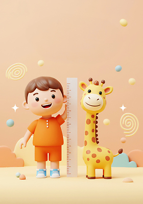 JPG 편집이미지 행복 어린이 놀이 장난감 귀여움 주황색 아기 기린 오브젝트 파스텔 애니메이션 조화 키재기 상상력 생동감 편집3D AI컴퓨터그래픽 AI콘텐츠 감정 컬러 컨셉 포유류 학용품 사람 3D 측정 키_신체 파일형식