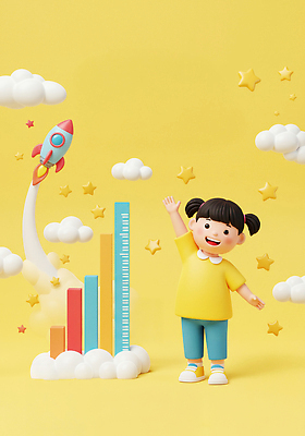 JPG 구름 편집이미지 행복 별 어린이 놀이 하늘 그래프 노란색 기쁨 꿈 발사 상상력 창의력 Rocket 편집3D AI컴퓨터그래픽 AI콘텐츠 자연요소 감정 컬러 사람 3D 파일형식